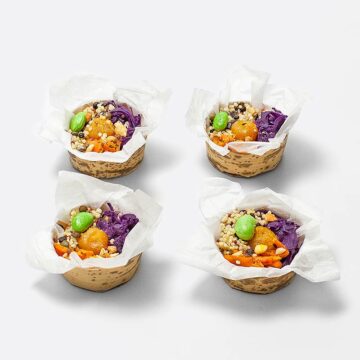 Vegane mini Poke Bowl mit Karottenlax (4 Sück)